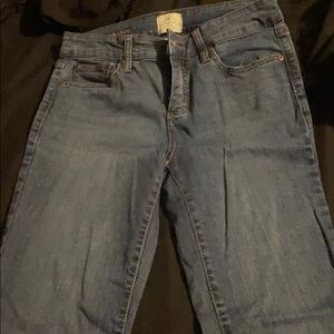 Juniors straight leg dark blue jeans size 4p